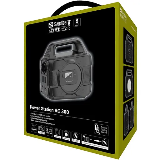 Зарядна станція Sandberg AC 300 (288 Вт/г) 300W, Type-C in/out 100W, Li-ion, ліхтарик 7Вт - фото 6