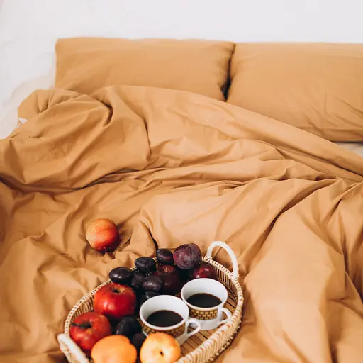 Комплект постельного белья 100% хлопок охра горчица Ohra - двухспальный  - фото 1