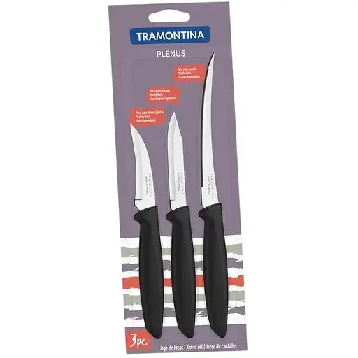Набор ножей Tramontina Plenus Black 3 предмета (23498/012)