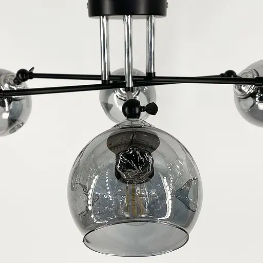 Світильник у чорному корпусі на 6 графітових плафонів | Арт. 51810/6 CH+BK+GR | Line F - фото 3