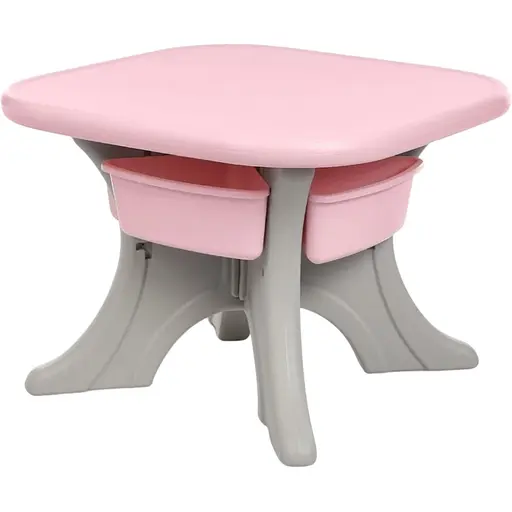 Детский столик с двумя стульями Bambi NEW TABLE-8 серо-розовый - фото 3
