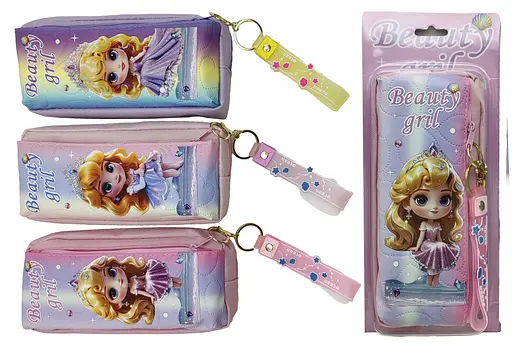 Пенал-косметичка із брелоком Красуня, 2 змійки, 8516 - фото 2