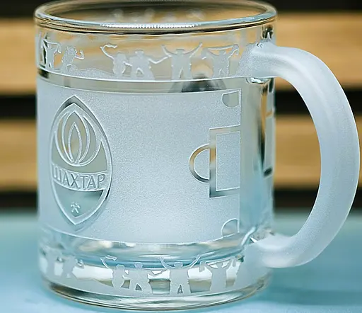 Скляна чашка 320 мл ФК Шахтар Донецьк  з гравіюванням подарунок для фаната ФК  футбольна кружка кругова - фото 5