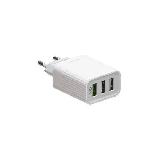 Сетевая зарядка Borofone BA40A QC3.0 3 x USB на 18W - фото 2
