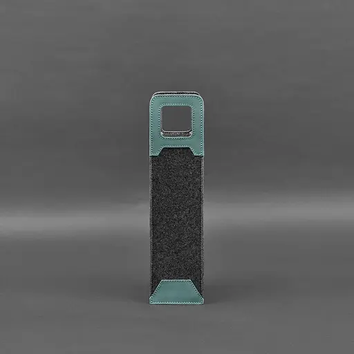 Чехол для вина BlankNote Краст 1.0 из фетра с кожаными вставками бирюзовый  - фото 6