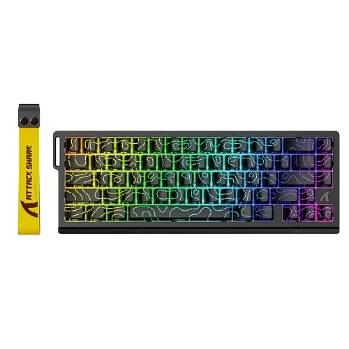 Клавіатура Attack Shark X68 HE Contours Side Printed RGB Black