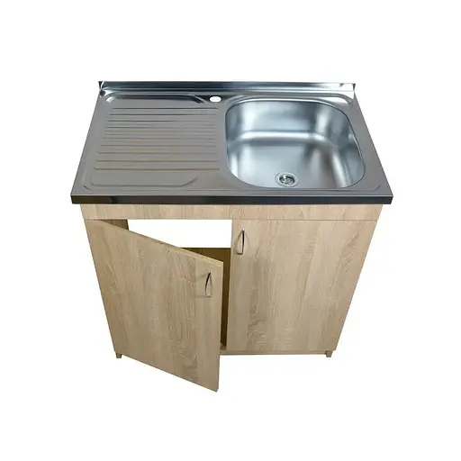 Тумба кухонна з накладною мийкою ЛДСП 80х50х83 см Дуб сонома (52869-0111) - фото 4