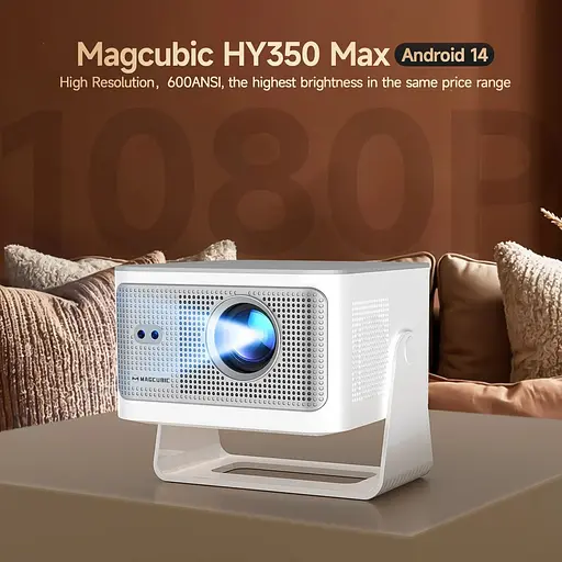 Смарт проектор з автофокусом Magcubic HY350 Max Android 14, chip H726, 8K24fps, 2GB/16GB Wi-Fi 2.4G/5G Кінотеатр White (19033) - фото 2