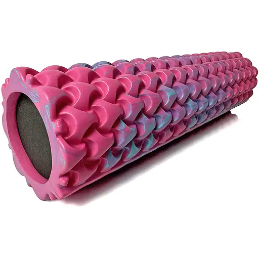 Масажний ролик EasyFit Plexus 45 см Рожевий-блакитний (EF-3341-3-PB) - фото 1