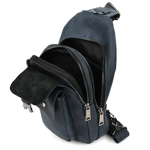 Модный рюкзак слинг на одну шлейку синий TARWA 17х7х33.5 см sum0028456 - фото 2