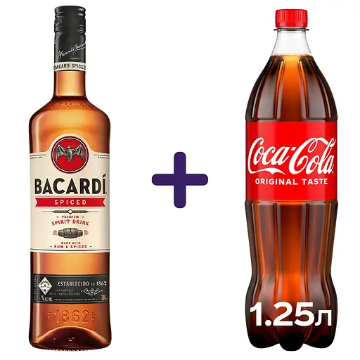 Спиртный напиток на основе рома Bacardi Spiced 40% 1л - фото 1