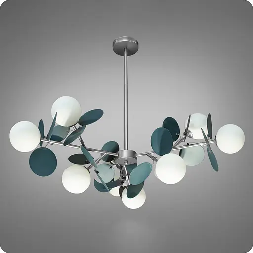 Люстра подвесная 517 Dlight на 9 ламп Хром-Серый (01686) - фото 2