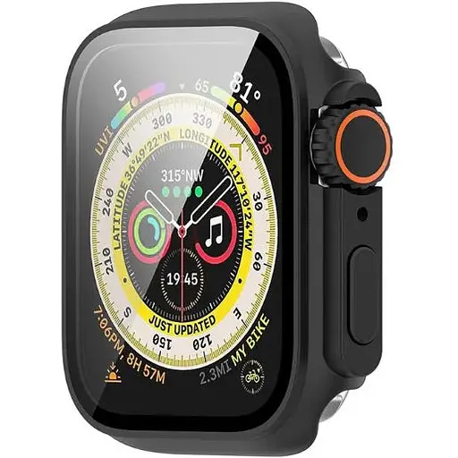 Чохол-накладка DK для Apple Watch 44mm (Series 4 / 5 / 6 / SE1 / SE2) Пластик Ultra Soft-Touch Glass (black) - фото 2