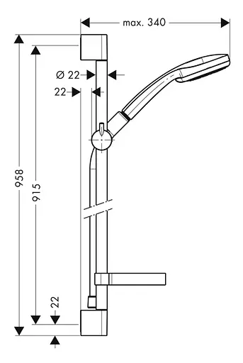 Душовий гарнітур Hansgrohe Croma 100 Multi 27774000, Хром - фото 2