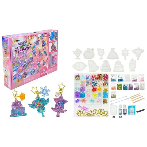 Детский набор для творчества "Resin Fidget Shakers" Bambi 9082E 12 силиконовых форм - фото 1