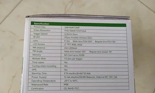 Камера фотоловушка 4G 2560x1920 5mp/12mp 4.0CG - фото 6
