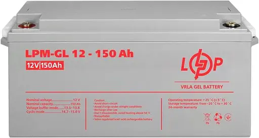 Акумуляторна батарея для ДБЖ LogicPower GEL 12 V / 150 А*ч (LP4155) - фото 3