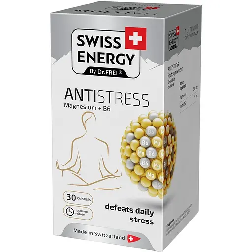 Магній та вітамін В6 Swiss Energy Antistress Magnesium+B6 Анти-стрес 30 капсул - фото 2