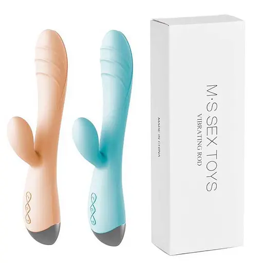 Смарт вибратор-кролик с USB зарядкой 21 см для клитора и точки G  Голубой - фото 5