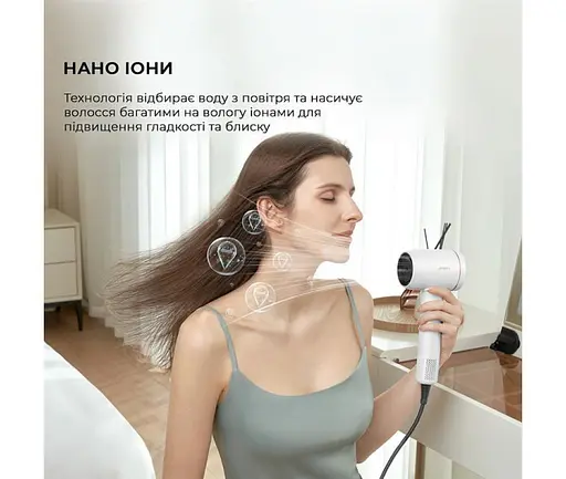 Фен Xiaomi Jimmy F7 с сенсорным экраном белый - фото 5