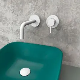 Змішувач для раковини настінний Paffoni Light вилив 178 мм white matt LIG006BO70, Білий матовий - фото 1