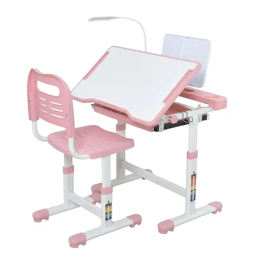 Дитяча Парта M 5068-8-2 зі стільцем, рожевий, підставка для книги