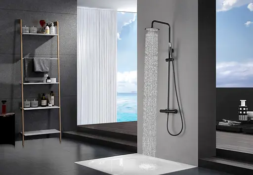 Душова система з термостатом Imex Monza Turn Clean чорний матовий BTM039/NG, Чорний матовий - фото 4