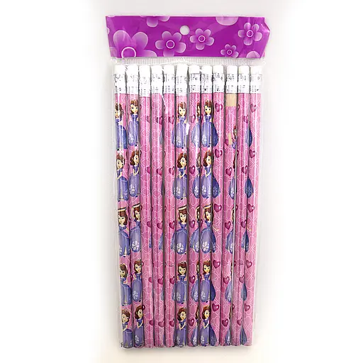 Карандаш графитовый SFL, HB, с ластиком, 2.0 мм, 12 шт.