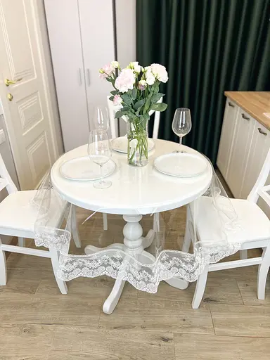 Силіконова скатертина з молочним мереживом Блюмарин 15 см 110х100 см - фото 8