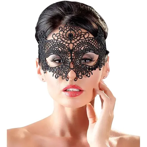 Мереживна маска Cottelli Accessoires Orion Embroidered OS чорний