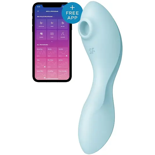 Вакуумный смарт-стимулятор с вибрацией Satisfyer Curvy Trinity 5 (Blue) - фото 3