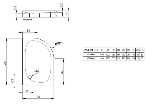 Душовий піддон Radaway Patmos E 100x80 4P81155-03L - фото 4