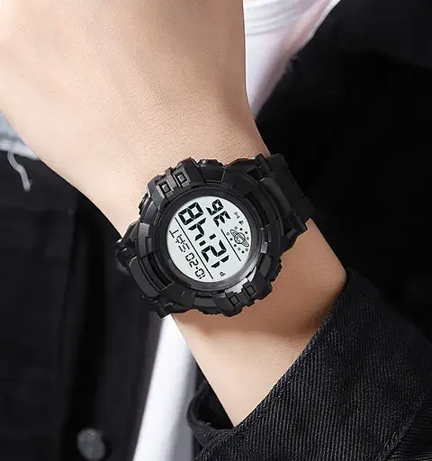 Чоловічий спортивний годинник Skmei 2003 (Чорний з білим) - фото 8