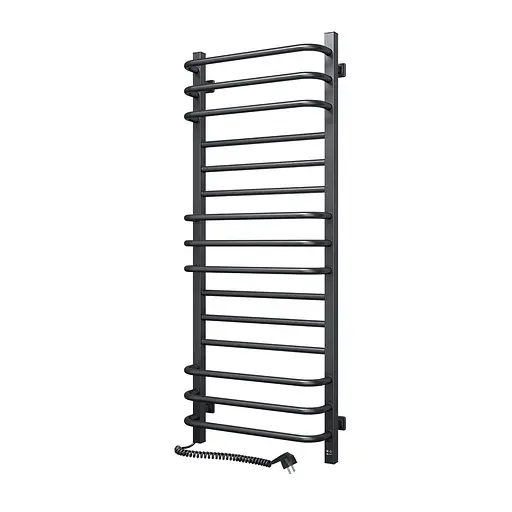 Электрический полотенцесушитель Navin Грандис 480x1200 Sensor левый с таймером черный муар 10-043153-5010, Черный матовый, Левое, Электронный - фото 2