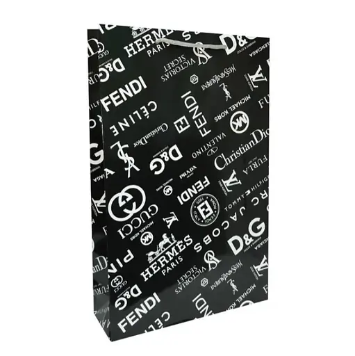 Подарунковий пакет, 150 г/м², Брендовий, 16x26x6.5 см, 6 шт. в упаковці