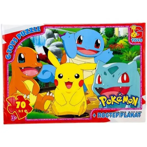 Дитячий пазл "Покемони" G-Toys PM03 постер, 70 елементів - фото 1