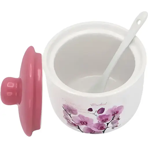 Цукорниця керамічна Interos Орхідея рожева 350 мл (000015360) - фото 2