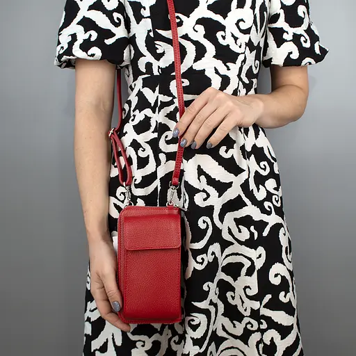 Гаманець з чохлом для телефону з ручкою на плече Virginia Conti 03047 червоний - фото 2