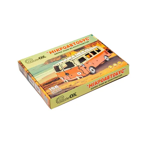 Деревянный 3D конструктор Микроавтобус PuzzleOk Puz-00926 156 деталей - фото 6