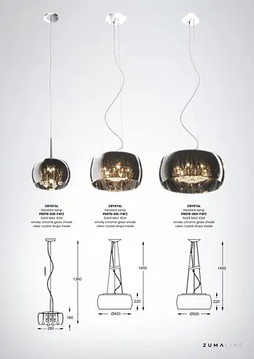 Підвісний світильник Zuma Line P0076-03E-F4FZ CRYSTAL - фото 5