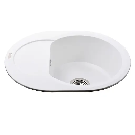 Гранитная мойка Globus Lux Moraine белый 600x470 мм А0007, Белый - фото 2