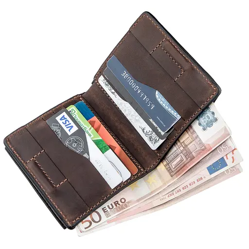 Кожаный портмоне Grande Pelle 9.5х10х2 см acs0014767 - фото 4