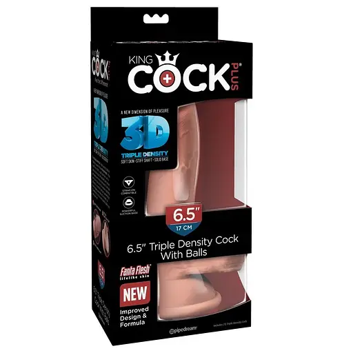 Фаллоимитатор King Cock Plus 6.5 Triple Density Cock With Balls 20.3 см телесный