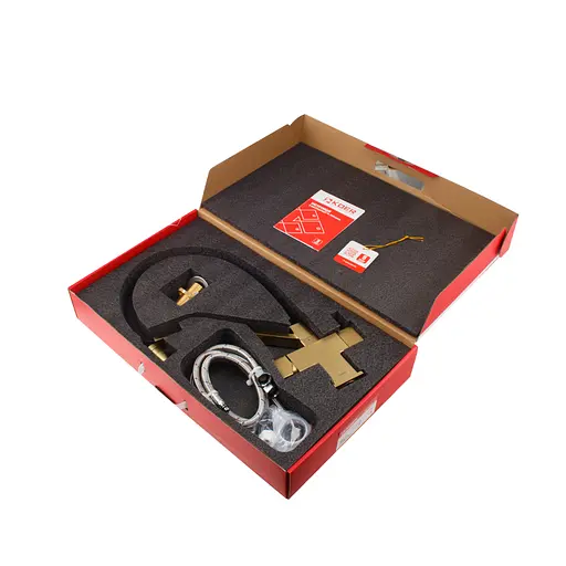 Смеситель для кухни на две воды с гибким изливом Koer KB-72036-12 KR5814, Золотой - фото 7