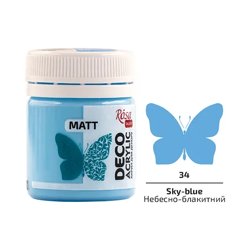 Акрил для декора Небесно-голубой (34) матовый 20 мл Rosa Talent - фото 2