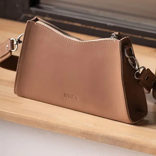 Женская кожаная сумка Sally карамель краст - фото 8