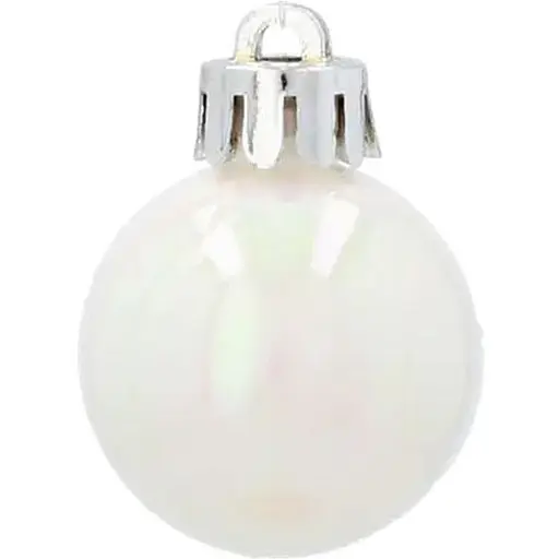 Комплект елочных шариков Chomik пластиковые 3 см белые 16 шт. (GIF2938) - фото 5