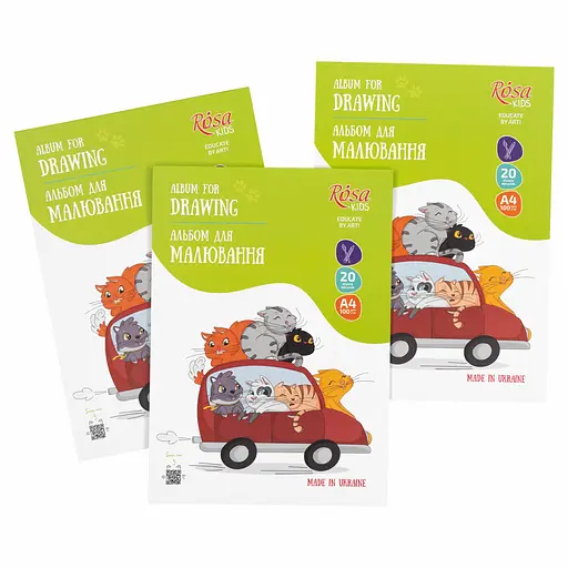 Альбом-склейка для малювання Cats in the Car А4 100г/м2 20л ROSA Kids - фото 2