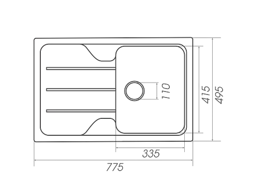 Гранітна мийка для кухні VALESO VERONA 7850 матова чорна - фото 6