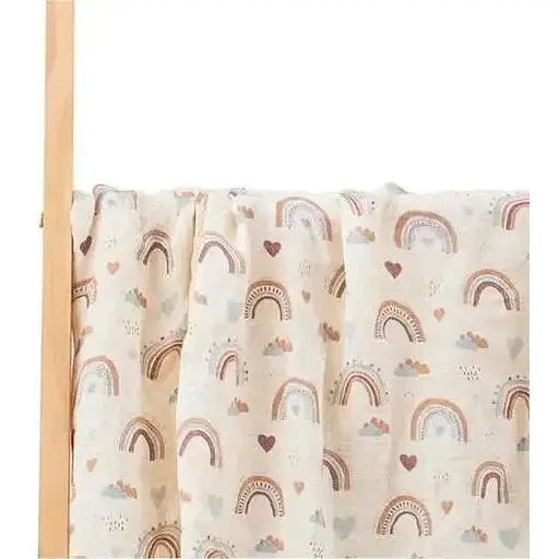 Муслинова дуже якісна пелюшка OldBro Kids Rainbow brown 100x120 см - фото 1